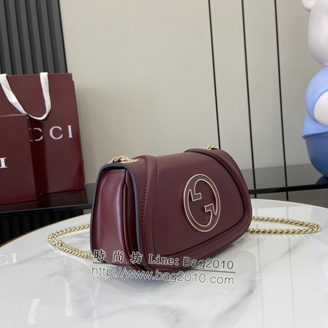 Gucci專櫃古馳最新款Blondie系列迷你肩背包女士鏈條挎包 jh2162型號：815711